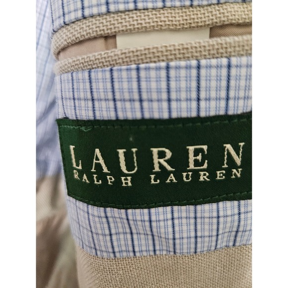 Ralph Lauren Linen Blend Blazer Mens‎ Size 42R  Beige Modern Fit - Picture 3 of 9
